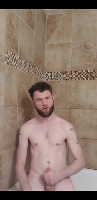 Jacking off and Cumming in the New Bathroom.
