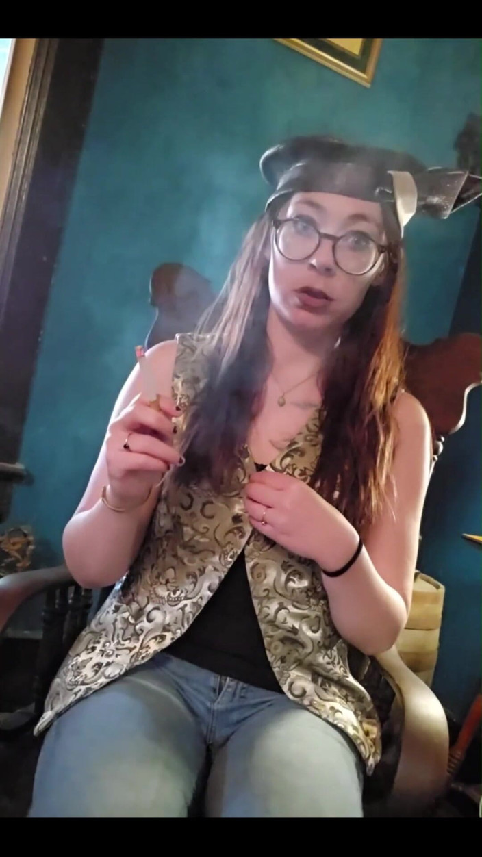 MistressThrope: Super Awesome 1920's Hat, Vest, Jeans. and a Cigarette.