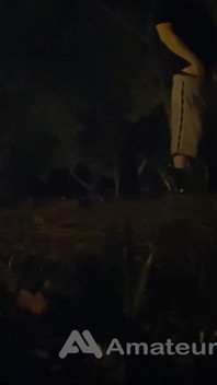 Chico Heterosexual Amateur Atrapado Meando En Un Parque, Por La Noche