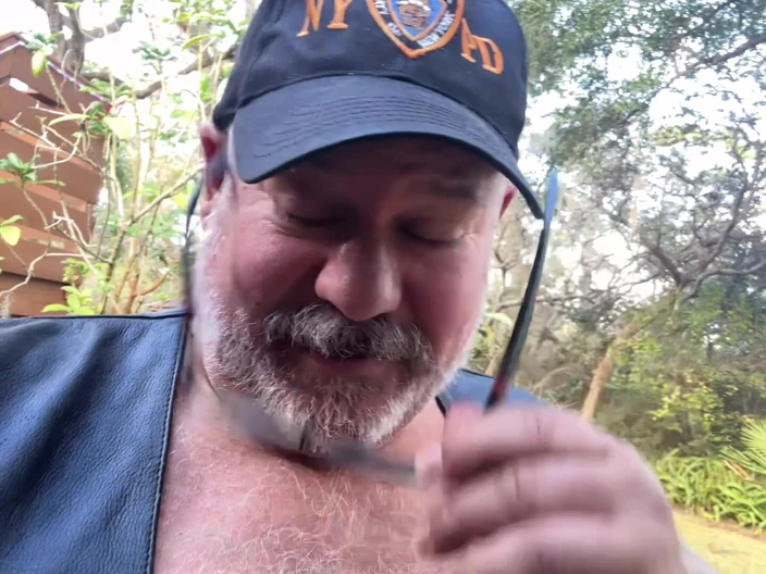 Hand free: Big Belly on Belgium Grandfather Has Huge Mushroom Head and...
