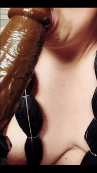 Sucking BBC Dildo