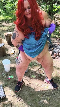 Pulling up Her Dress in the Woods She's a Squirting Mess