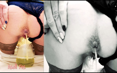 Axell Fox: 精子排出#1。アクセル・フォックスは精液をトイレに排出します。放尿セックス。本物の熟女。ザーメンフェチ。トイレのカメラ。天然の精子。