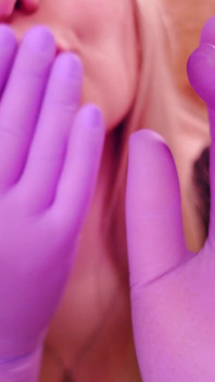Asmr: mor hemşire eldivenleri ve altın parıltılı izle. Arya Grander