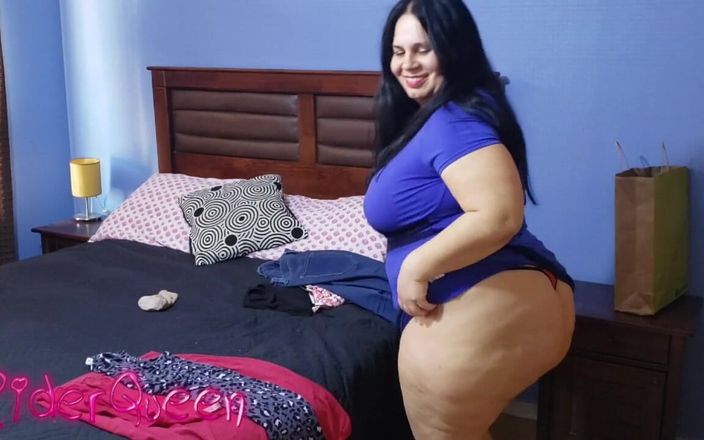 Riderqueen BBW Step Mom Latina Ebony: Zralá velká kráska si kupuje sexy oblečení, aby šla ven se...