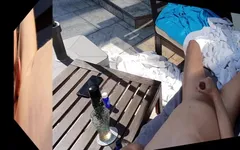 Chupar, follar, jugar con el culo y correrse en nuestro propio patio trasero