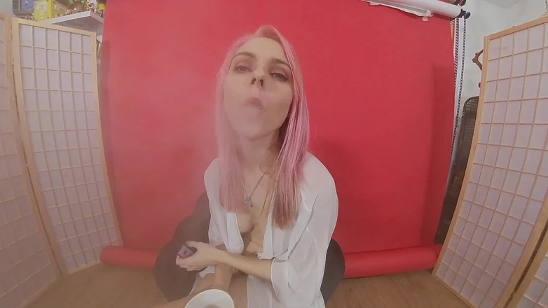 VR smokers HD-2D Videos Only: Chloe Toy - вейпінг