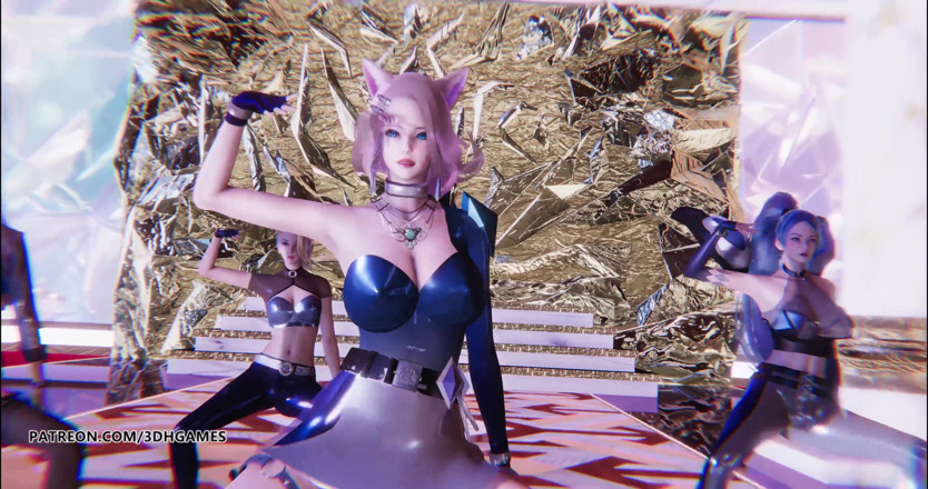 3D-Hentai Games: KDA - 더 많은 스트립쇼 Ahri Akali Evelynn Kaisa Kda Seraphine 모두 아웃