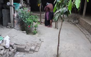 My Aunty Was Cleaning the Yard. but I Hugged Him Put Him in My Aunty Ass and Started Fucking Him Anal