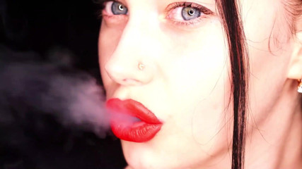 Goddess Misha Goldy: Smoking compilation & lipstick & lip fetish!