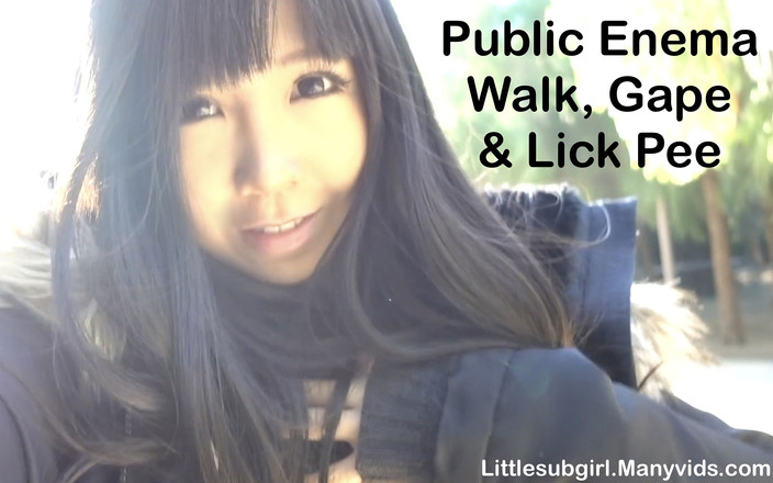 Littlesubgirl: Enema Walk Di Luar, Ternganga, &amp; Jilat Kencing