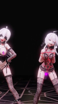 [mmd] 弱音genie; Three People; Training; Bondage; Vibrating Eggs; Butt Plugs; Ball Gags; Ankle Cuffs