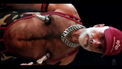 MusclesCigarsFFPig: Stepdad Smoking Pipe and Pumping Nips
