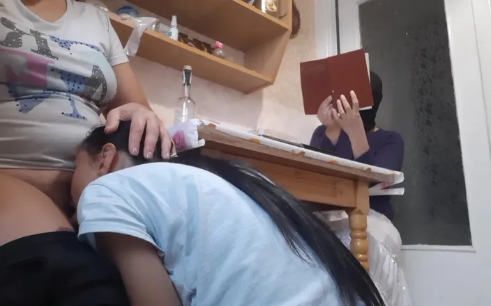 Lesbian-illusion: While My Girlfriend Is Reading a Book, Roommate Licks Pussy