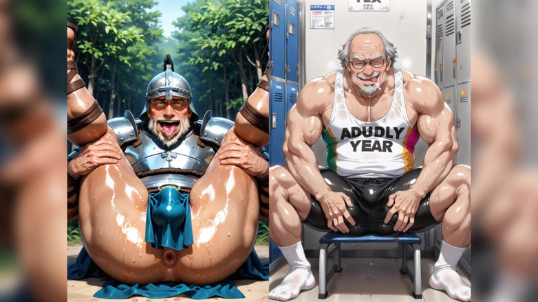 Boycum: Gran agujero de culo viejo gay cum