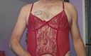 Fantasies in Lingerie: Mijn sexy nieuwe rode bustier slipje en kousen
