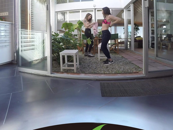 Thagson VR 360: Naughty Girlfriends Trying on Pink Lingerie