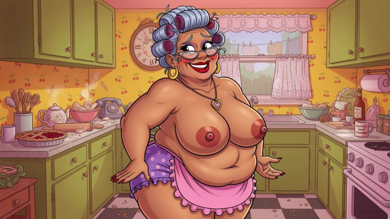 AI Porn: Babcie Ai nago w kuchni