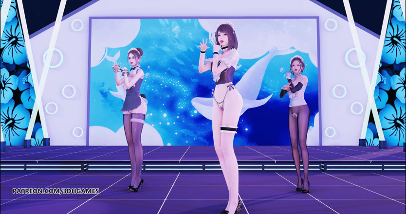 3D-Hentai Games: Hurly burly sexy maid hot striptease 4K