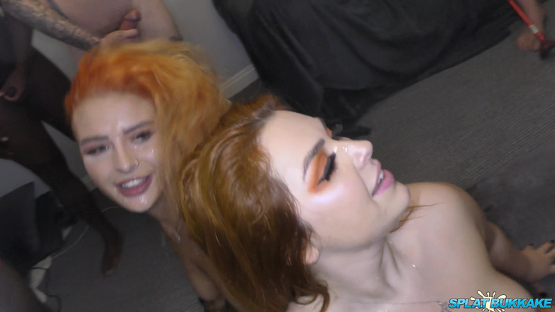 100% Amateur Gangbang and Bukkake from the UK!: Ginger Girls Enjoy Another Bukkake 2