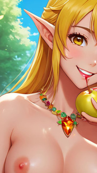 Mujer adulta desnuda de dibujos animados comiendo tangelo (parte 2) - ai slideshow