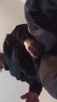 Barefooted Giantess in Track Pants & Hoodie
