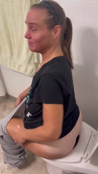 Me on the toilet trying and pushing