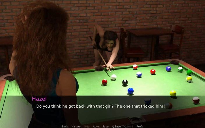 Dirty GamesXxX: Amning tillbaka till nöje: leker pool med två sexiga tjejer...