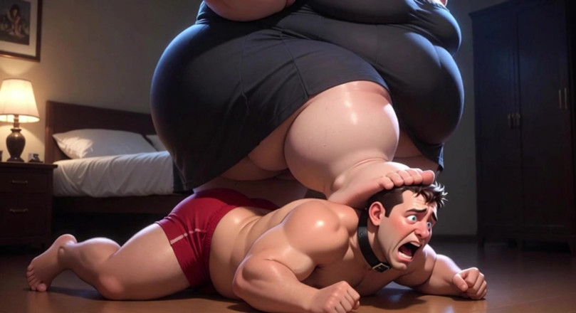 Anime Hentai: Heavy BBW Steps on Loser's Face - Humiliation &amp; Trampling