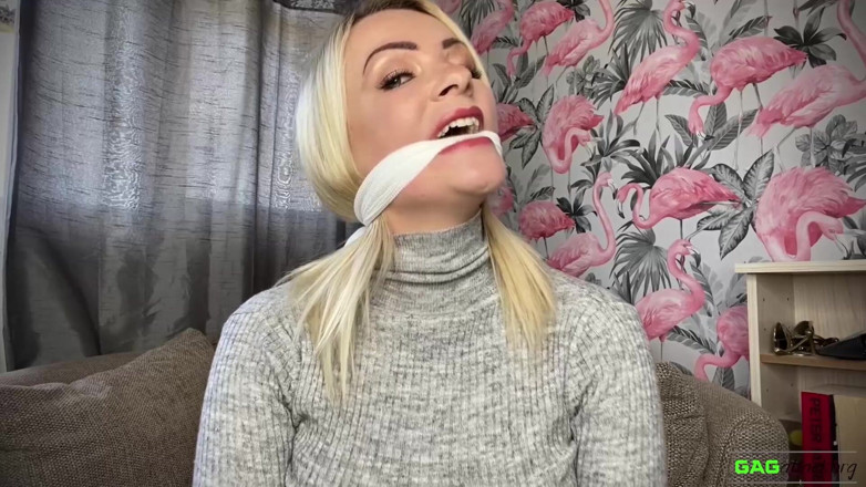 Gag Attack: Penny Lee - Custom turtleneck self gag