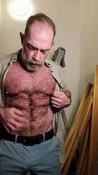 Hairy Dilf Gets Caught Wanking