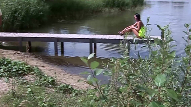 Kinky Angels: Brunette goddess fucking on a pier
