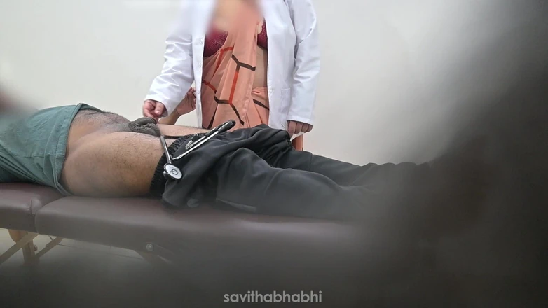 savithabhabhi: Lady Doctor Checking Patient in Hospital