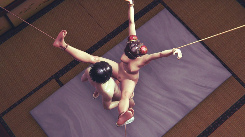 Joas22222: Масляний трах Hatano Miwa - велика дупа піднята для інтенсивного траху збоку - незаймана пизда, наповнена спермою, японський 3d хентай