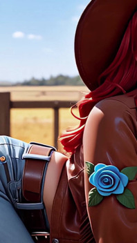 Vollbusiges Rothaariges Cowgirl in Leder: POV Outdoor-farm [premium]