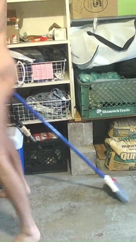 Broom Handle Huge Chains and Traffic Cones Rammed up My Hole in Garage