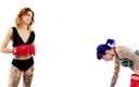 Defeated.xxx: Eli și Stella - fete sexy tatuate în luptă extremă de box