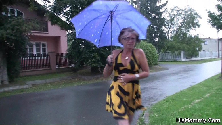 His Mommy: Wet From Rain, Then Wet From Sex