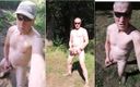 Daddy exhibitionist jantje: Děda táta exhibicionista cestovní ve venkovním lese stříkání Sexshow 4