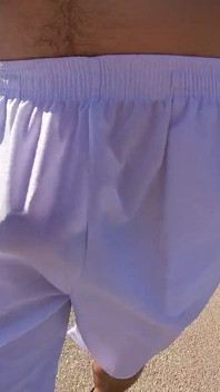 Flashing My Boner in See Thru Basketball Shorts for the Cyclists and Runners