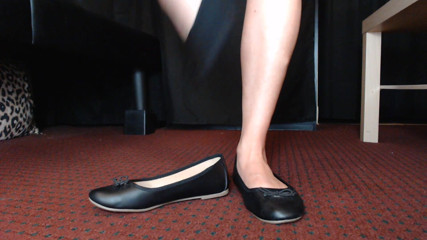 Abby Anna: Wkładka skarpetki Czarny Balet Flats Buty Grać