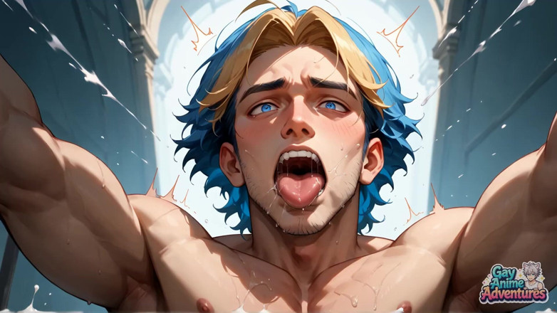Gay Anime Adventures: Felo otot seksi dan kemeriahan pantai Molten membawa kepada orgasme...