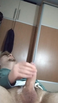 Young Boy Stroking His Fat Dick Till He Cums