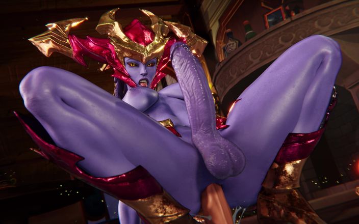 Futa Fantasy 3D: Futanari en 3D, Shyvana Lol, baise anale avec un gode et éjaculation