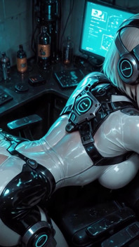 Latex Gamer Queen Virexa - Chrome POV - Ai Generated
