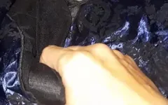Satin Cute Blue Mini Dress Masturbation