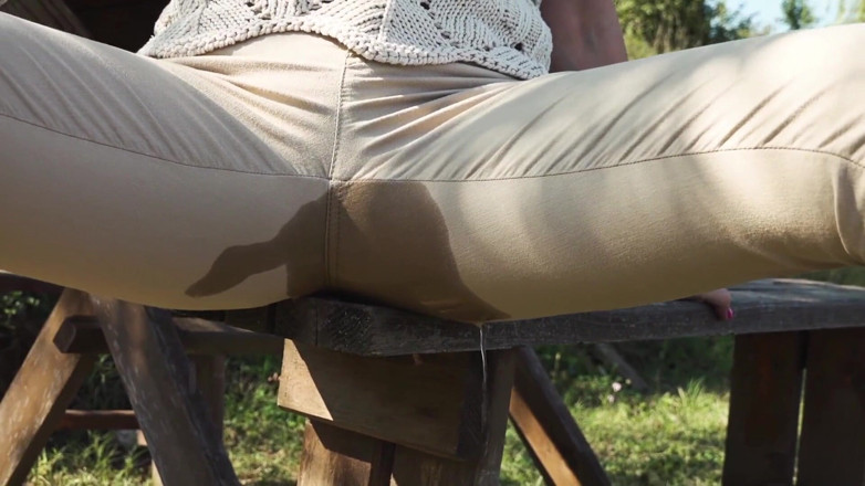 MMV German Kink: Blonde milf in pantyhose pisses in the toilet,outdoor & fucks her...