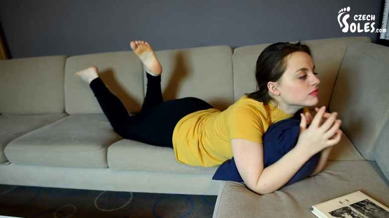 Czech Soles - foot fetish content: Footgirl painting her toe nails red