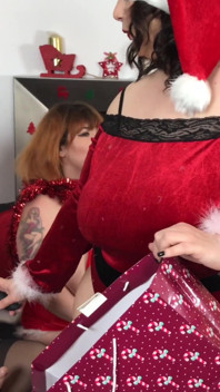 Big boobs Christmas party girls
