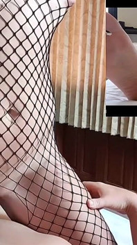 Riding Hard in Fishnets Until Get Creampied